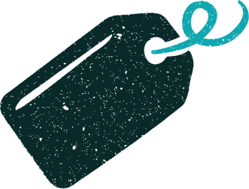 Blauwe label illustratie