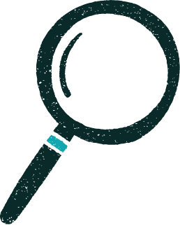 Blauwe vergrootglas illustratie