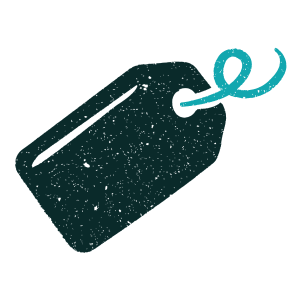 Blauwe label illustratie