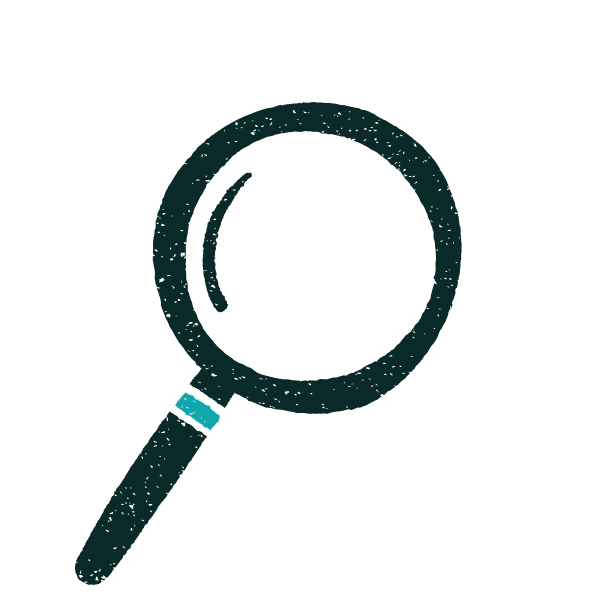 Blauwe vergrootglas illustratie